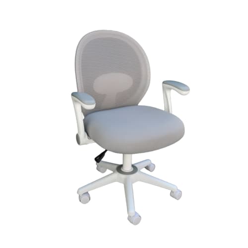 Boss Task Chair with Arms, Gray Mesh with White Frame